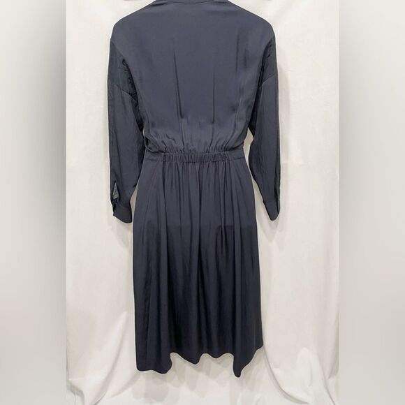 Vince Mixed Media Silk Midi Dress - Picture 5 of 10